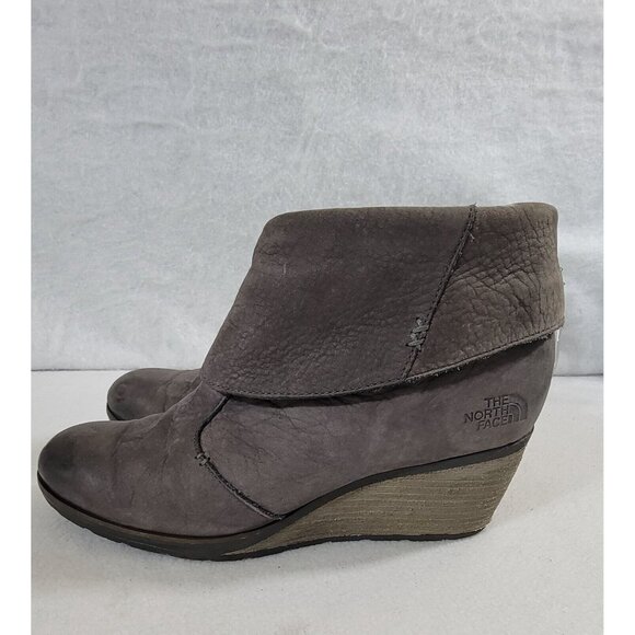 The North Face Womens‎ Gray Bridgeton Ankle Wedge Boot Leather Side Zip Size 9 - Picture 5 of 14